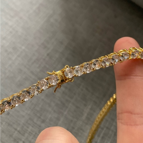 5mm Tennis Chain 18k Gold - Picture 2 of 5